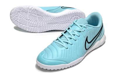 Men's Nike Tiempo Legend 10 Academy IC Indoor & Futsal Low-Tops Football Shoes - Blue/Black