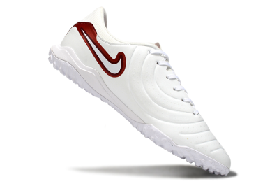 Men's Nike Tiempo Legend 10 Academy TF Artificial Turf Low-Tops Football Shoes - White/Red