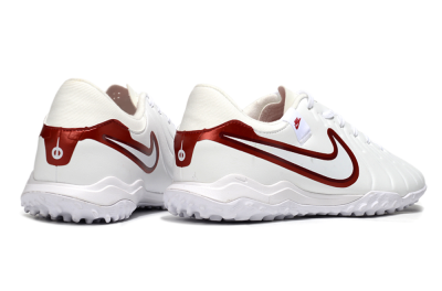 Men's Nike Tiempo Legend 10 Academy TF Artificial Turf Low-Tops Football Shoes - White/Red