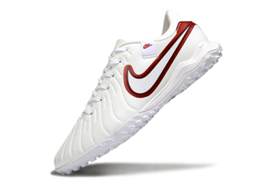 Men's Nike Tiempo Legend 10 Academy TF Artificial Turf Low-Tops Football Shoes - White/Red