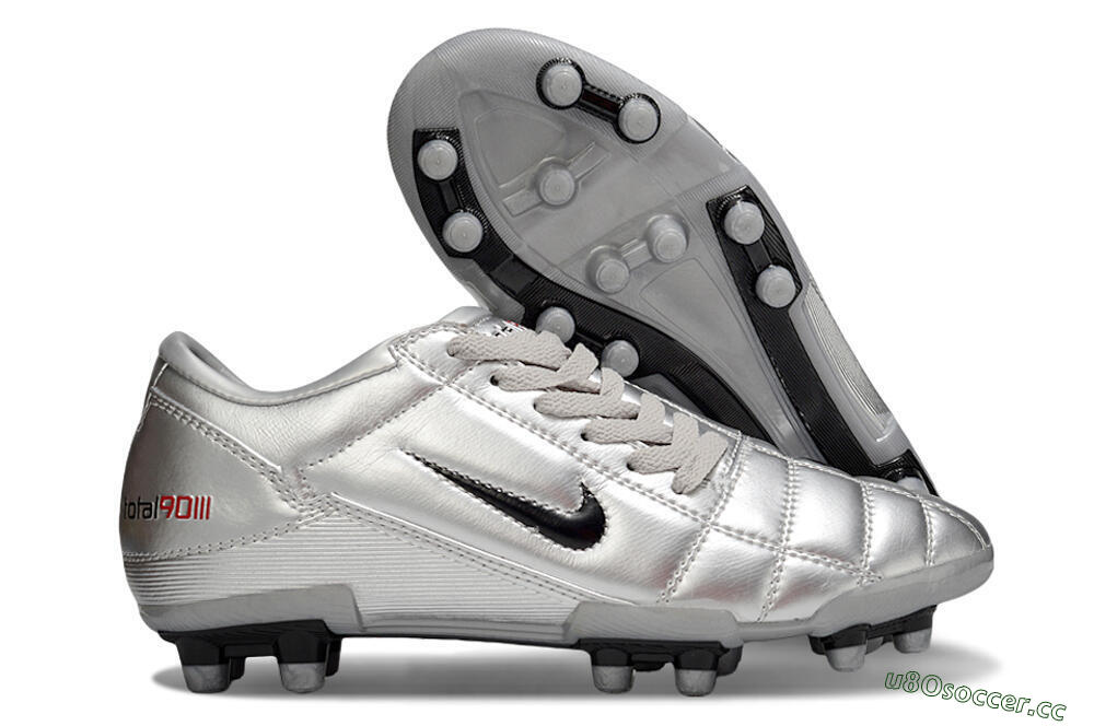 Men's Nike Total 90 III FG Firm Ground Low-Tops Football Boots - Silver/Black 2