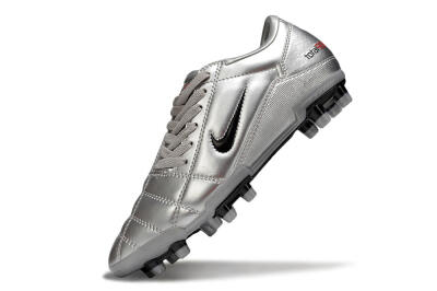 Men's Nike Total 90 III FG Firm Ground Low-Tops Football Boots - Silver/Black