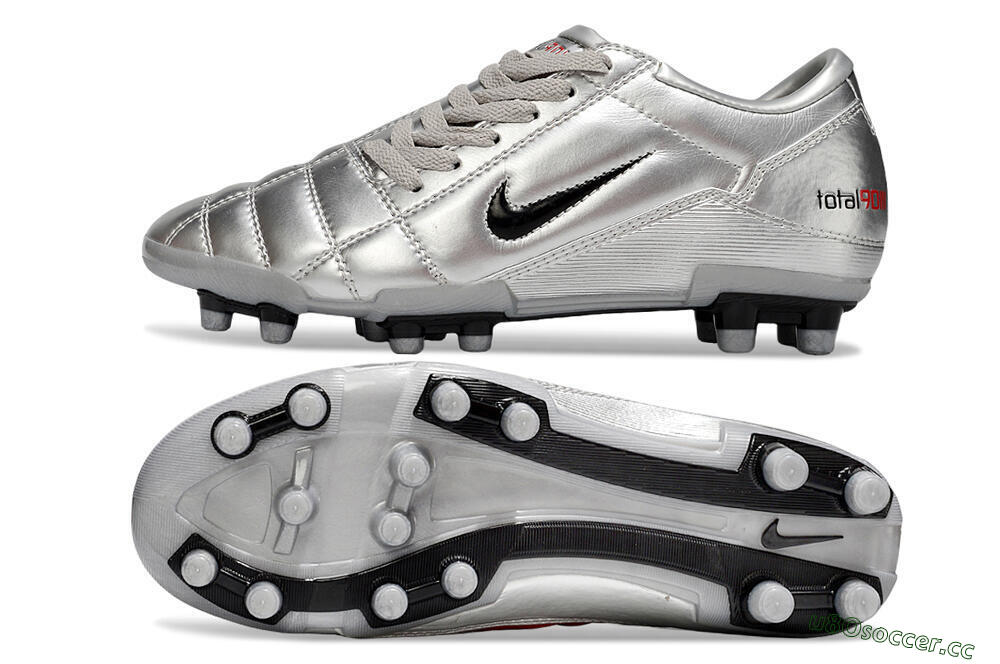 Men's Nike Total 90 III FG Firm Ground Low-Tops Football Boots - Silver/Black 1