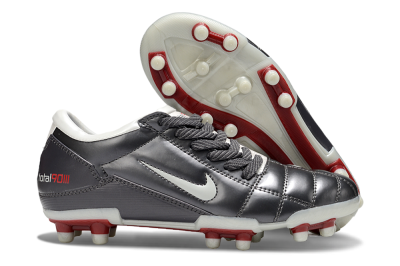 Men's Nike Total 90 III FG Firm Ground Low-Tops Football Boots - Grey/White/Red