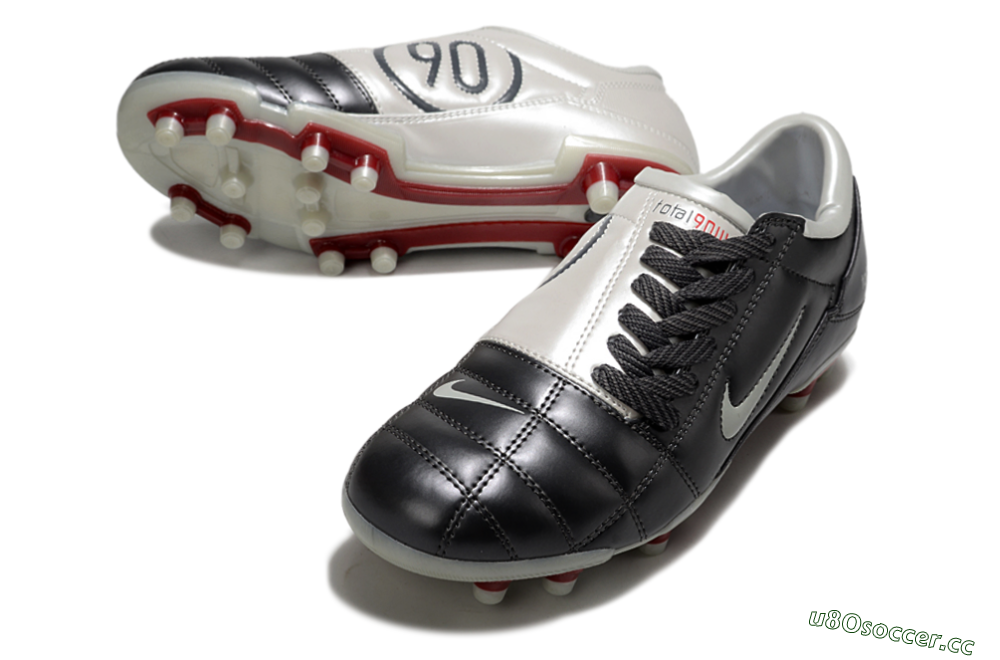 Men's Nike Total 90 III FG Firm Ground Low-Tops Football Boots - Grey/White/Red 3