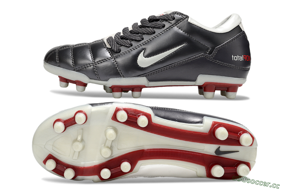 Men's Nike Total 90 III FG Firm Ground Low-Tops Football Boots - Grey/White/Red 1