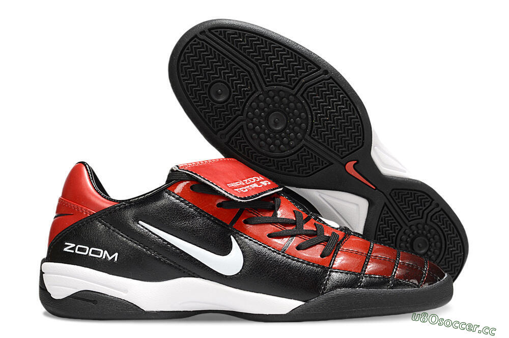 Men's Nike Air Zoom Total 90 III IC Indoor & Futsal Low-Tops Football Shoes - Black/Red/White 2