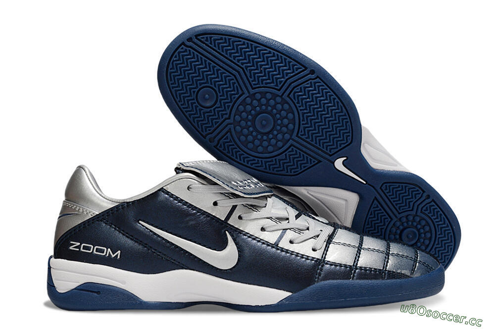 Men's Nike Air Zoom Total 90 III IC Indoor & Futsal Low-Tops Football Shoes - Blue/Silver/White 2