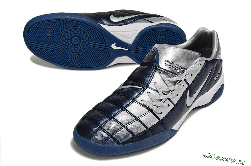 Men's Nike Air Zoom Total 90 III IC Indoor & Futsal Low-Tops Football Shoes - Blue/Silver/White 3