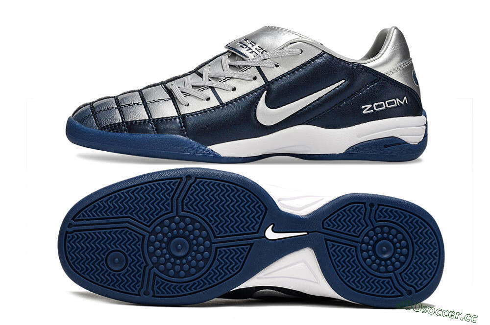 Men's Nike Air Zoom Total 90 III IC Indoor & Futsal Low-Tops Football Shoes - Blue/Silver/White 1