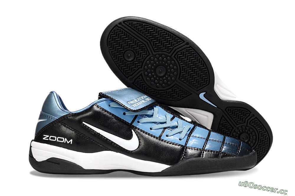 Men's Nike Air Zoom Total 90 III IC Indoor & Futsal Low-Tops Football Shoes - Black/Blue/White 2