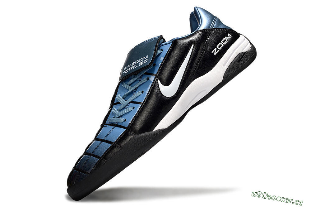 Men's Nike Air Zoom Total 90 III IC Indoor & Futsal Low-Tops Football Shoes - Black/Blue/White 5