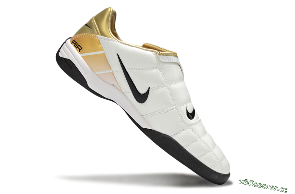 Men's Nike Air Zoom Total 90 III IC Indoor & Futsal Low-Tops Football Shoes - White/Gold/Black 4