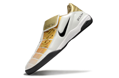Men's Nike Air Zoom Total 90 III IC Indoor & Futsal Low-Tops Football Shoes - White/Gold/Black