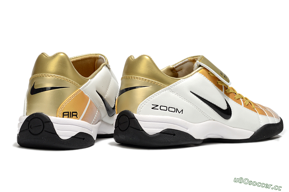 Men's Nike Air Zoom Total 90 III IC Indoor & Futsal Low-Tops Football Shoes - White/Gold/Black 6