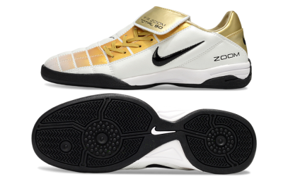 Men's Nike Air Zoom Total 90 III IC Indoor & Futsal Low-Tops Football Shoes - White/Gold/Black