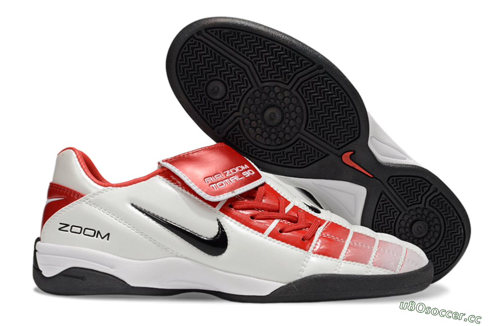 Men's Nike Air Zoom Total 90 III IC Indoor & Futsal Low-Tops Football Shoes - White/Red/Black 2