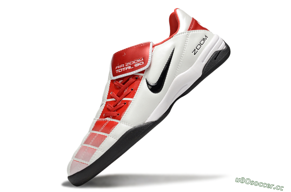 Men's Nike Air Zoom Total 90 III IC Indoor & Futsal Low-Tops Football Shoes - White/Red/Black 5