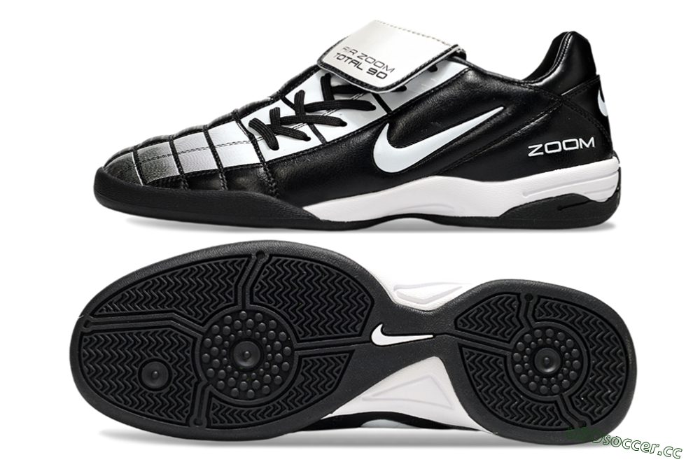 Men's Nike Air Zoom Total 90 III IC Indoor & Futsal Low-Tops Football Shoes - Black/White 1