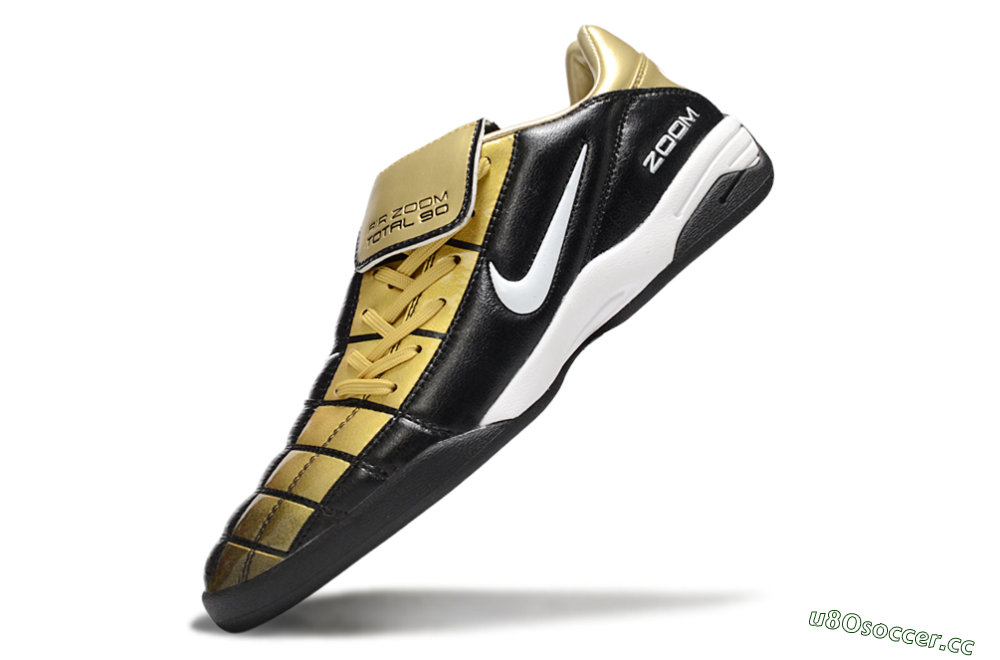 Men's Nike Air Zoom Total 90 III IC Indoor & Futsal Low-Tops Football Shoes - Black/Gold/White 5