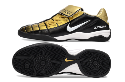 Men's Nike Air Zoom Total 90 III IC Indoor & Futsal Low-Tops Football Shoes - Black/Gold/White
