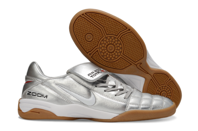 Men's Nike Air Zoom Total 90 III IC Indoor & Futsal Low-Tops Football Shoes - Silver/Black/White