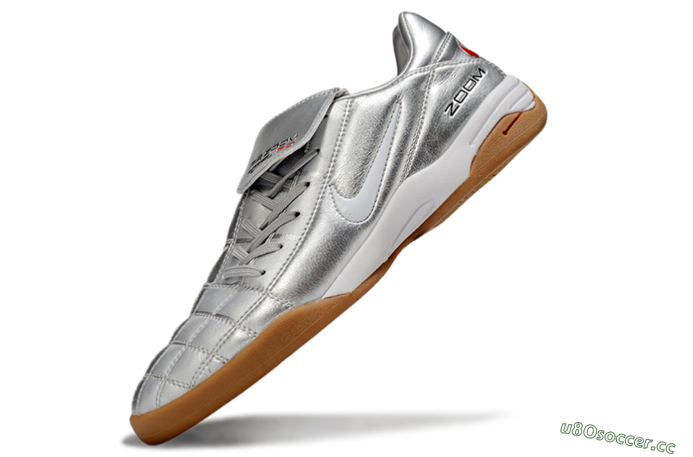 Men's Nike Air Zoom Total 90 III IC Indoor & Futsal Low-Tops Football Shoes - Silver/Black/White 5