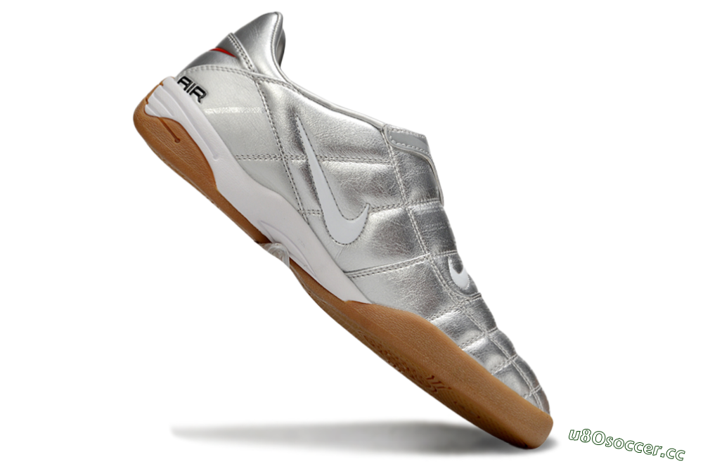 Men's Nike Air Zoom Total 90 III IC Indoor & Futsal Low-Tops Football Shoes - Silver/Black/White 4