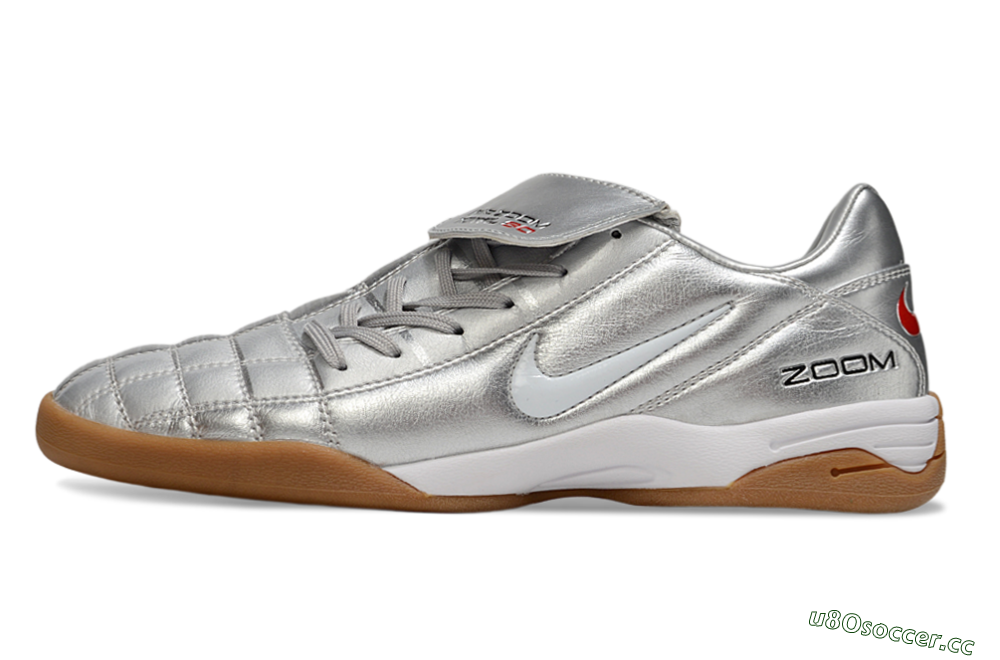 Men's Nike Air Zoom Total 90 III IC Indoor & Futsal Low-Tops Football Shoes - Silver/Black/White 0