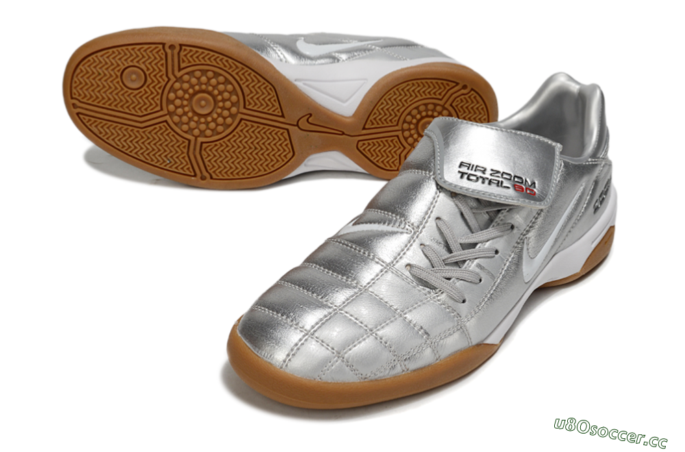 Men's Nike Air Zoom Total 90 III IC Indoor & Futsal Low-Tops Football Shoes - Silver/Black/White 3