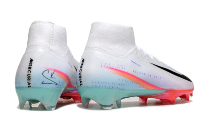 Unisex Nike Air Zoom Mercurial Superfly 10 Elite FG Firm Ground High-Tops Football Boots - White/Black/Red