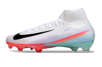 Unisex Nike Air Zoom Mercurial Superfly 10 Elite FG Firm Ground High-Tops Football Boots - White/Black/Red