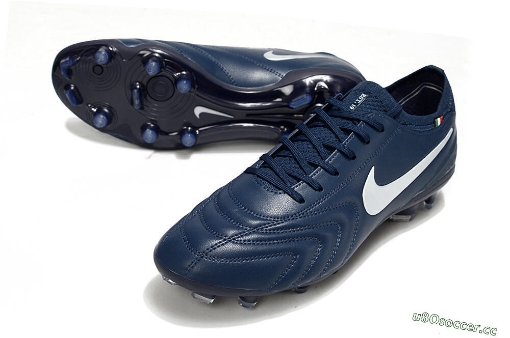 Men's Nike Tiempo Legend 10 Elite FG Firm Ground Low-Tops Football Boots - Blue/White 3