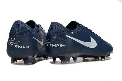 Men's Nike Tiempo Legend 10 Elite FG Firm Ground Low-Tops Football Boots - Blue/White