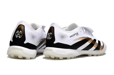 Men's Adidas Predator 25 Elite Foldover Tongue TF Artificial Turf Low-Tops Football Shoes - White/Black/Gold