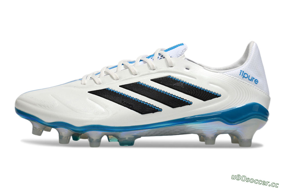 Men's Adidas Copa Pure 3 Elite FG Firm Ground Low-Tops Football Boots - White/Black/Blue 0