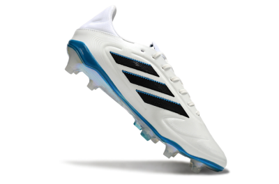 Men's Adidas Copa Pure 3 Elite FG Firm Ground Low-Tops Football Boots - White/Black/Blue
