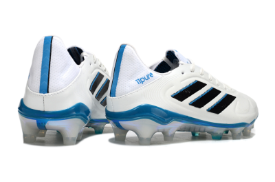 Men's Adidas Copa Pure 3 Elite FG Firm Ground Low-Tops Football Boots - White/Black/Blue