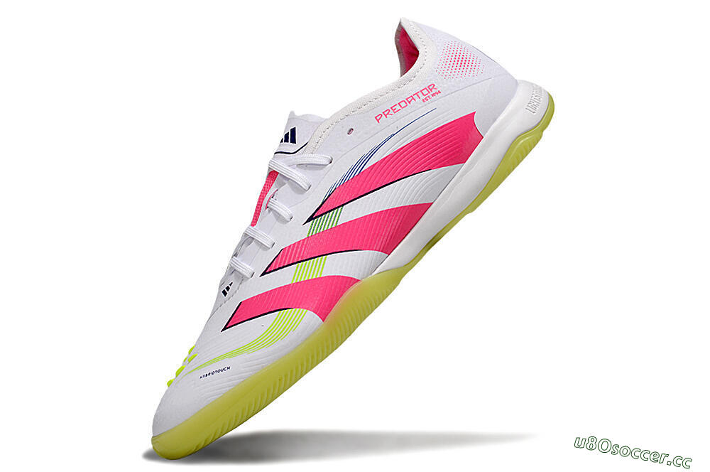 Men's Adidas Predator 25 Elite IC Indoor & Futsal Low-Tops Football Shoes - White/Pink/Yellow 5