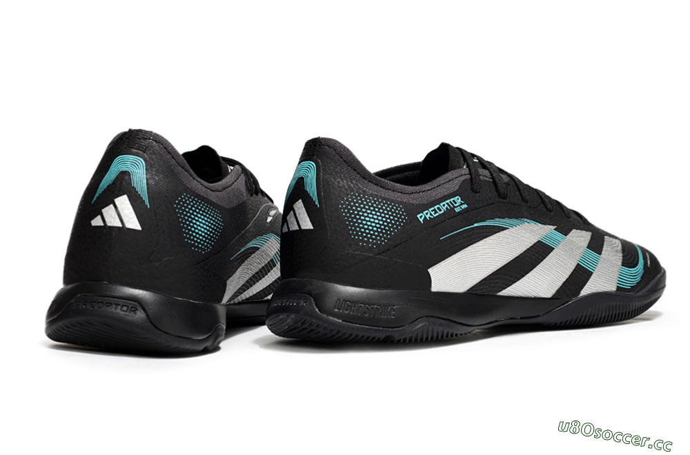Men's Adidas Predator 25 Elite IC Indoor & Futsal Low-Tops Football Shoes - Black/White/Jade 6