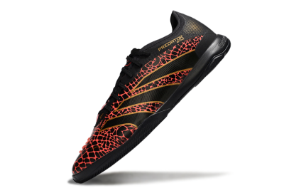 Men's Adidas Predator 25 Elite IC Indoor & Futsal Low-Tops Football Shoes - Black/Red/Yellow