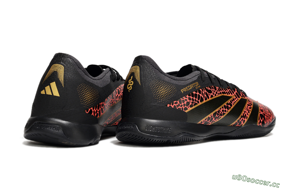 Men's Adidas Predator 25 Elite IC Indoor & Futsal Low-Tops Football Shoes - Black/Red/Yellow 6