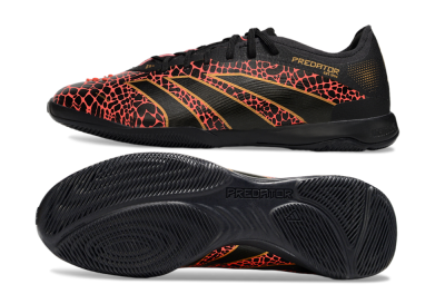 Men's Adidas Predator 25 Elite IC Indoor & Futsal Low-Tops Football Shoes - Black/Red/Yellow