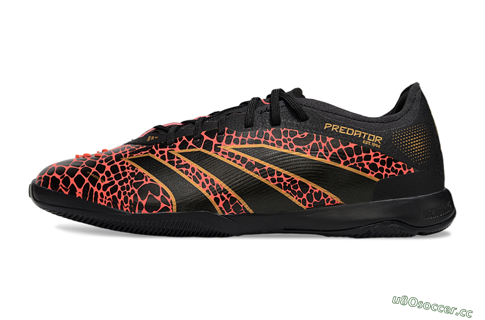 Men's Adidas Predator 25 Elite IC Indoor & Futsal Low-Tops Football Shoes - Black/Red/Yellow 0