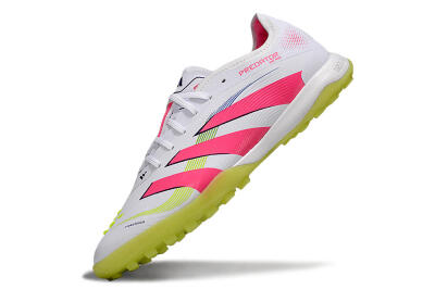 Men's Adidas Predator 25 Elite TF Artificial Turf Low-Tops Football Shoes - White/Pink/Yellow