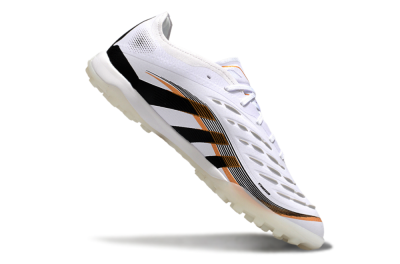 Men's Adidas Predator 25 Elite TF Artificial Turf Low-Tops Football Shoes - White/Black/Gold
