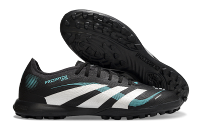 Men's Adidas Predator 25 Elite TF Artificial Turf Low-Tops Football Shoes - Black/White/Jade