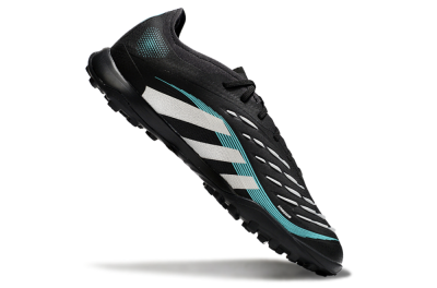 Men's Adidas Predator 25 Elite TF Artificial Turf Low-Tops Football Shoes - Black/White/Jade
