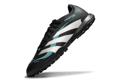 Men's Adidas Predator 25 Elite TF Artificial Turf Low-Tops Football Shoes - Black/White/Jade