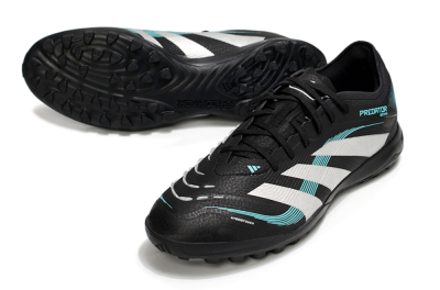 Men's Adidas Predator 25 Elite TF Artificial Turf Low-Tops Football Shoes - Black/White/Jade